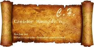 Czeider Hasszán névjegykártya
